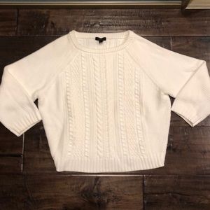 J Crew White Sz Medium 100% Cotton Sweater